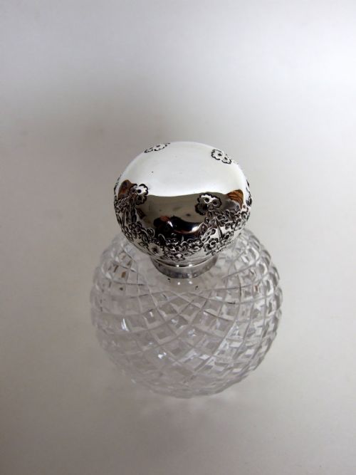 fig 1. A gorgeous First World War silver mounted cologne bottle.