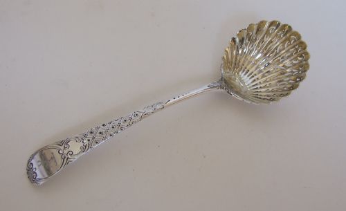 A Fabulous Mid 18th Century Silver Sifter Spoon.