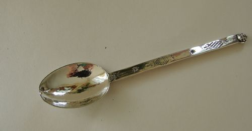 A Rare Arts & Crafts Silver Preserve Spoon. Sandheim Bros.