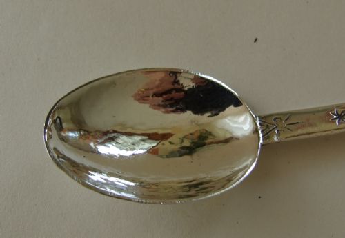 fig 1. A rare Arts & Crafts silver preserve spoon. Sandheim Bros.