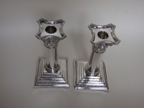 fig 1. A fabulous pair of Victorian silver candlesticks.