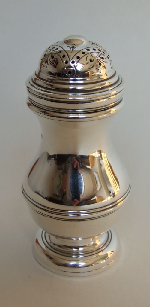 A Rare Victorian Chester Silver Muffineer.