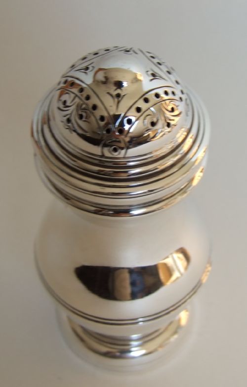fig 1. A rare Victorian Chester silver muffineer.