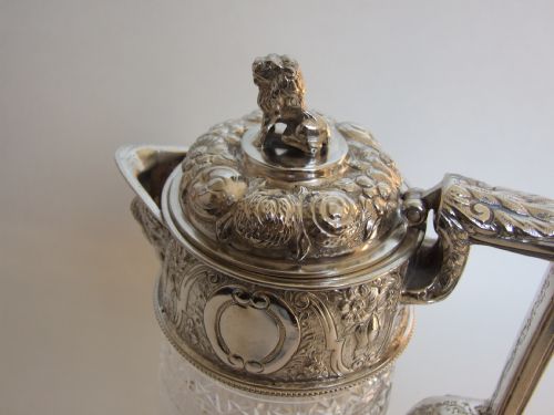 fig 1. A magnificent Victorian silver plated claret jug.
