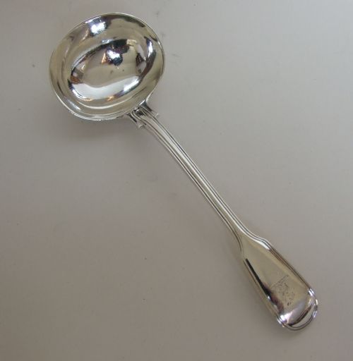 A Handsome Victorian Gravy Ladle in Fiddle & Thread Pattern.