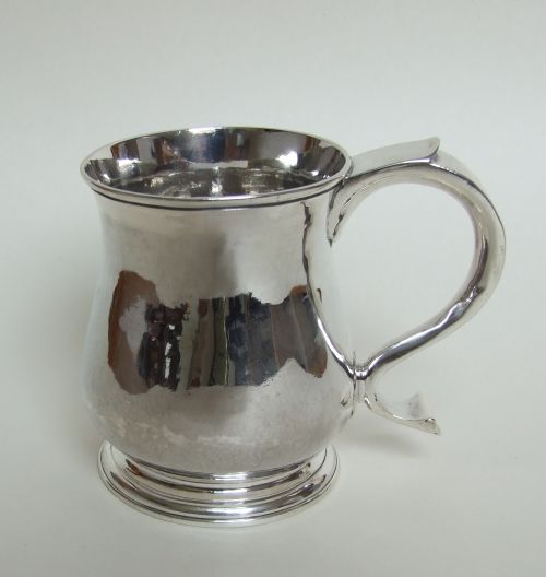 A Rare George II Silver Half Pint Tankard.