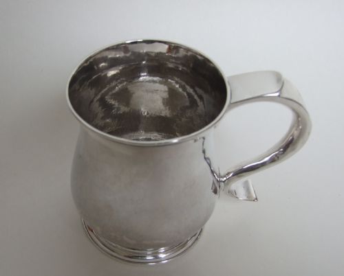 fig 1. A rare George II silver half pint tankard.