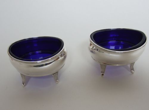A Handsome Pair of George V Silver Salt Tubs, Exactly 100 Years Old.