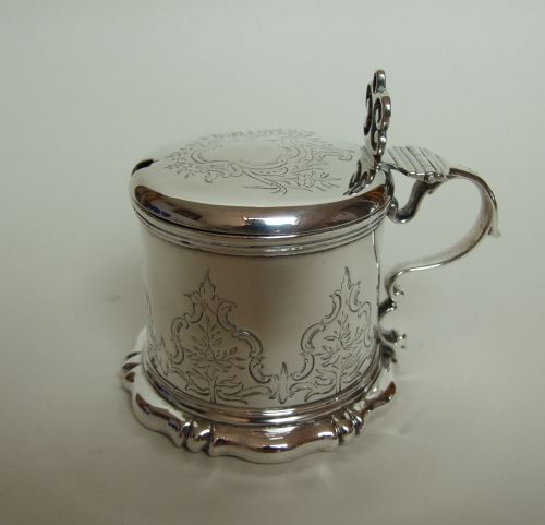 A Rare  Early Victorian Silver Drum Mustard Pot by the Fox Brothers.