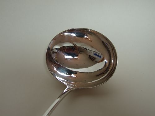 fig 1. A rare Exeter Georgian silver soup ladle.