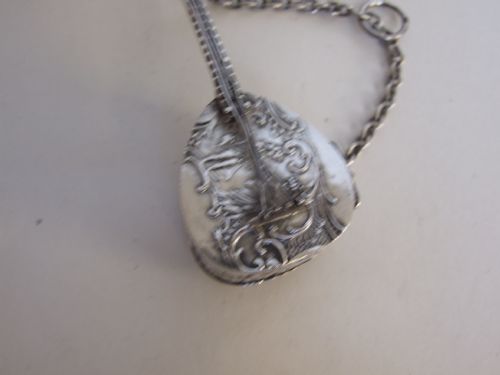 fig 1. A rare Silver novelty mandolin pillbox.