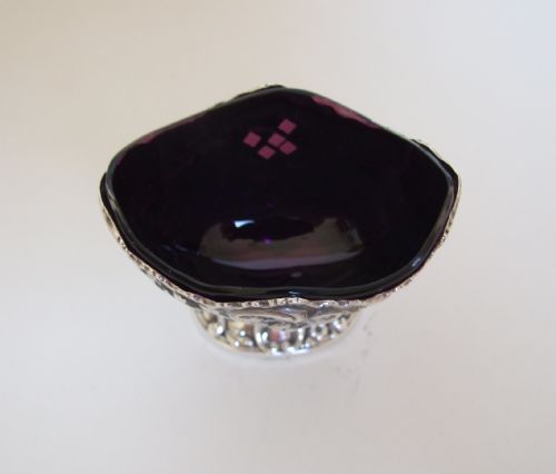 fig 1. A fabulous Edwardian silver and amethyst condiment tub.