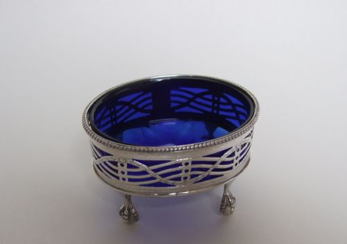 A Wonderful Robert Hennell Silver Condiment Tub with Original Liner.