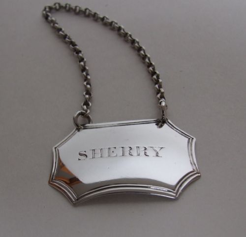 An Extremely Rare Newcastle Georgian Silver Sherry Label. Female Silversmith.