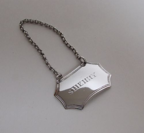 fig 1. An extremely rare Newcastle Georgian silver Sherry label. Female silversmith.