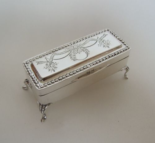 A Gorgeous Edwardian Silver Trinket Box.