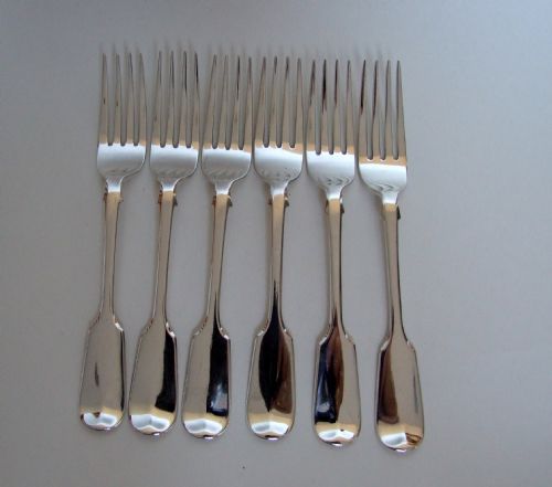 A Handsome Set of Six Early Victorian Silver Dinner Forks.