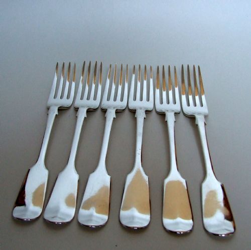 fig 1. A handsome set of six early Victorian silver dinner forks.