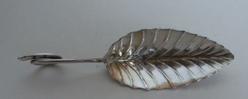 An Unusual Silver Plated Leaf Caddy Spoon.