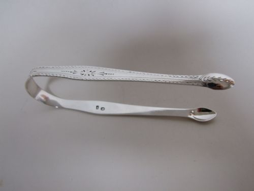 fig 1. A pair of Hester Bateman silver sugar tongs.