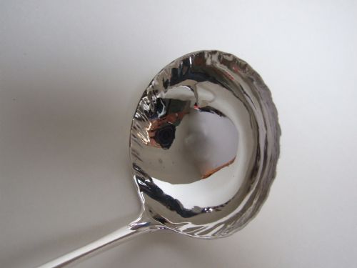 fig 1. A wonderful George II silver soup ladle.