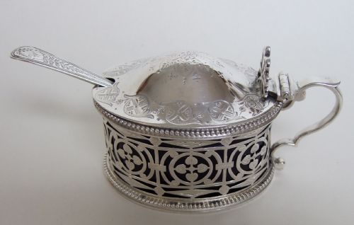 fig 1. A fabulous large Victorian pierced mustard and original spoon.