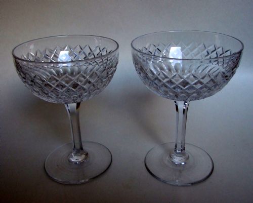 A Lovely Pair of Late Victorian Cut Glass Champagne Bowls.