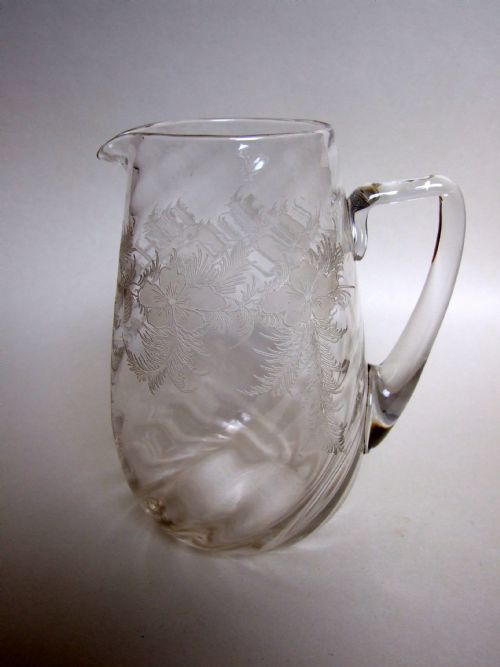 A Lovely Victorian Etched Milk or Cream Jug.