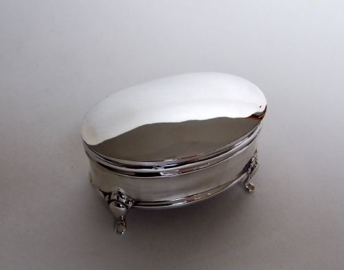 A Charming Small Silver Edwardian Trinket Box.