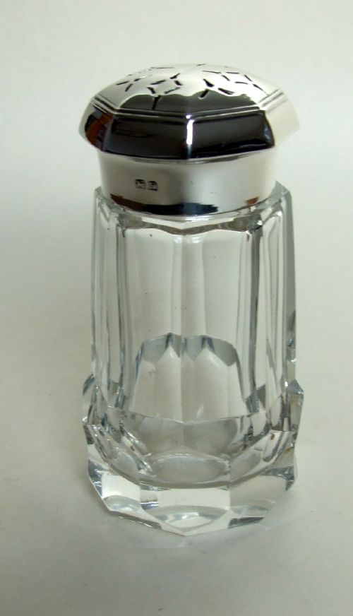 A Handsome Art Deco Silver Mounted Sugar Caster.