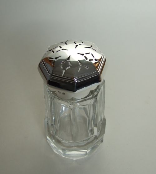 fig 1. A handsome Art Deco silver mounted sugar caster.
