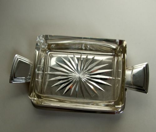 fig 1. A handsome Art Deco silver plated butter dish.