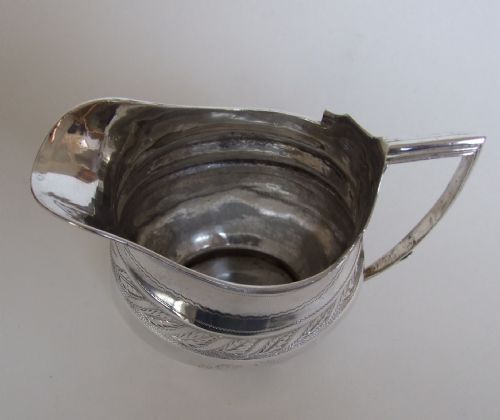 fig 1. A rare Newcastle Georgian silver cream jug. Female silversmith.