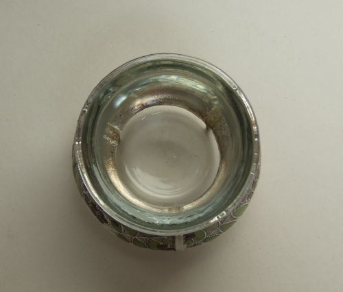 fig 1. A gorgeous Russian enamel and silver plated condiment tub.