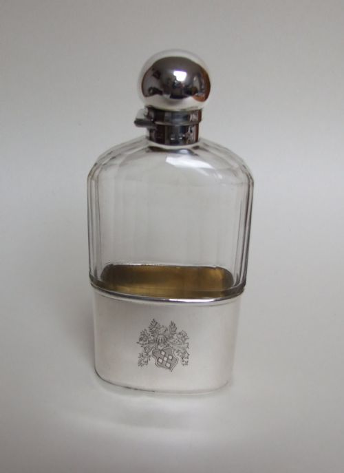 A Stunning Victorian Silver Hip Flask.
