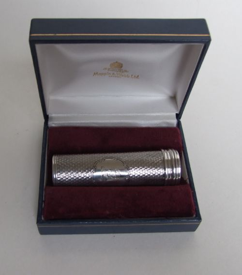 fig 1. A rare early Victorian silver travelling shaving brush.