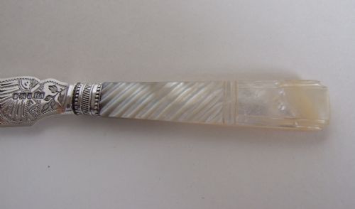 fig 1. A superb Victorian silver and mother-of-pearl butter knife.