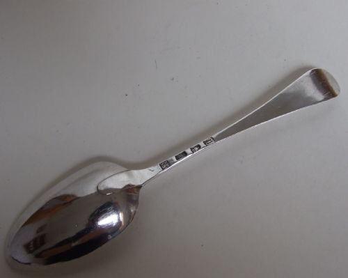 fig 1. An excellent Hanoverian pattern silver serving spoon.