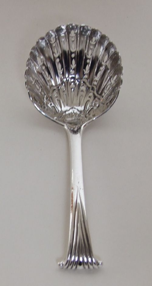 A Superb Cast Silver Onslow Pattern Sifter Spoon