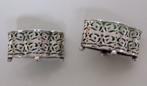 fig 1. A gorgeous pair of Edwardian silver condiment tubs.