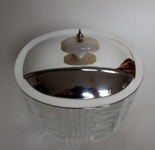 fig 1. A rare Art Deco silver mounted biscuit box.