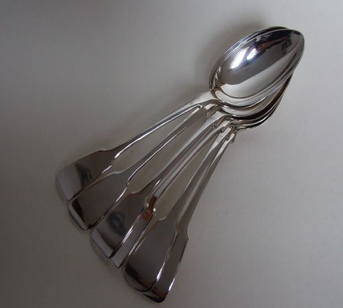 fig 1. A splendid set of six matching Victorian silver serving spoons.