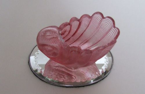 fig 1. A charming Victorian cranberry bowl on mirror base.