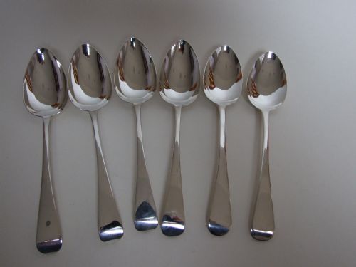 Six Georgian Silver Dessert Spoons.