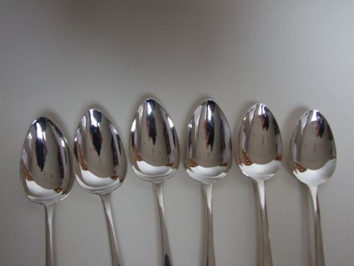 fig 1. Six Georgian silver dessert spoons.