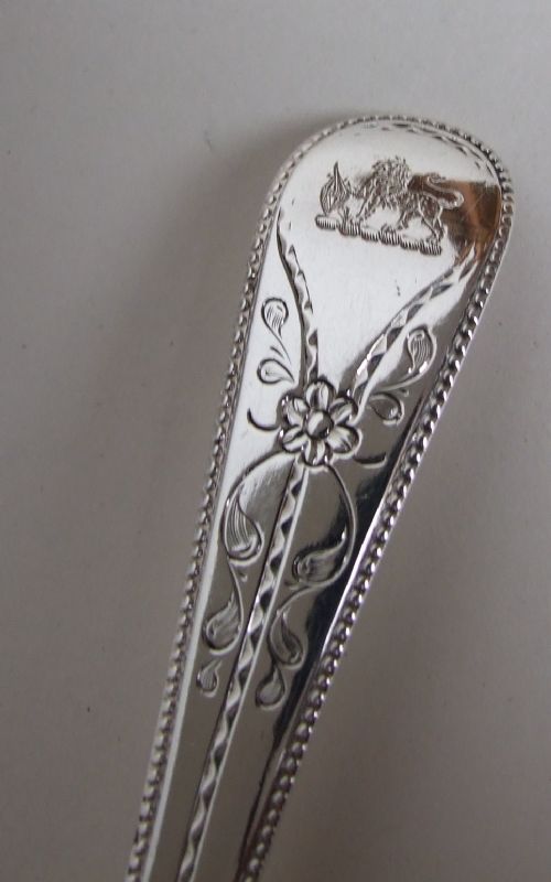 fig 1. A fabulous 18th Century silver stuffing/basting spoon.