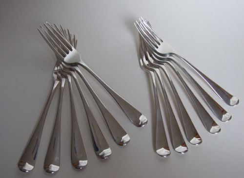 fig 1. An outstanding set of twelve 18th Century silver dinner forks.