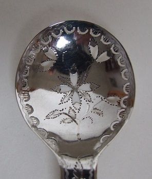 fig 1. A rare pierced Georgian silver caddy spoon.