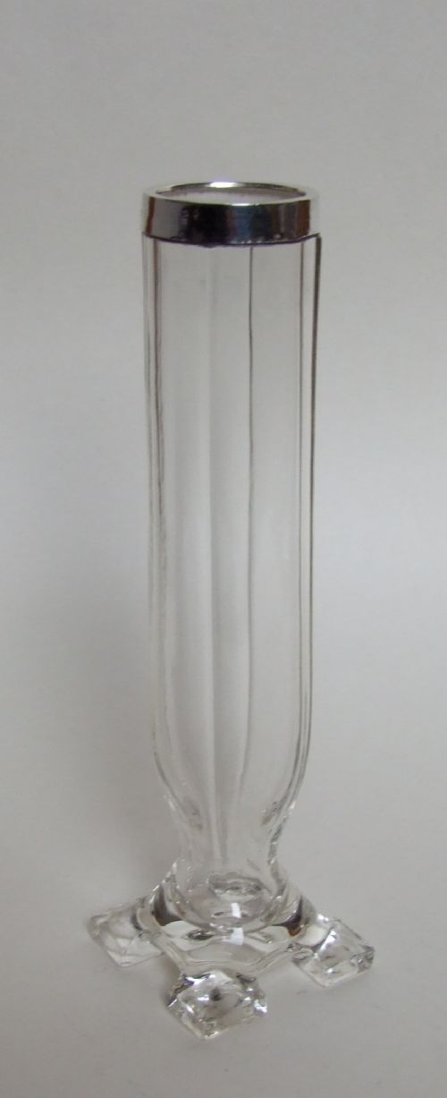 An Edwardian Silver Mounted Stem Vase.