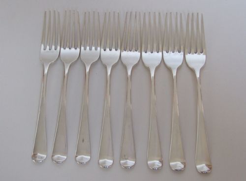 A Rare Set of Eight 18th Century Silver Dessert Forks.